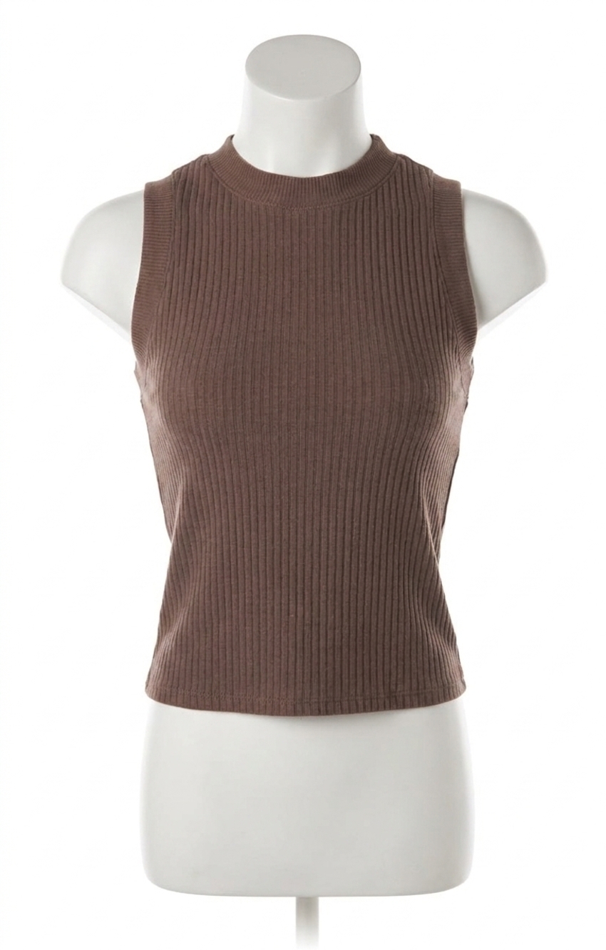 NEW PROJECT SOCIAL T player rib tank top in taupe